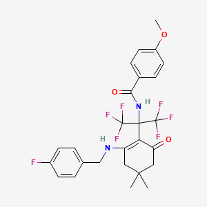 N-(1,1,1,3,3,3-hexafluoro-2-{2-[(4-fluorobenzyl)amino]-4,4-dimethyl-6-oxocyclohex-1-en-1-yl}propan-2-yl)-4-methoxybenzamide