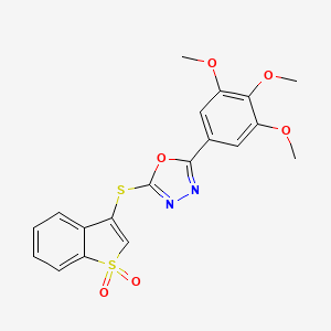 2-[(1,1-Dioxido-1-benzothiophen-3-yl)sulfanyl]-5-(3,4,5-trimethoxyphenyl)-1,3,4-oxadiazole