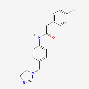 molecular formula C18H16ClN3O B11484560 2-(4-chlorophenyl)-N-[4-(1H-imidazol-1-ylmethyl)phenyl]acetamide 