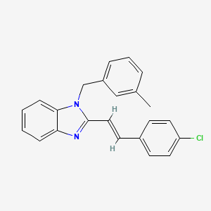 molecular formula C23H19ClN2 B11484567 2-[(E)-2-(4-chlorophenyl)ethenyl]-1-(3-methylbenzyl)-1H-benzimidazole 