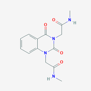 molecular formula C14H16N4O4 B11484583 2,2'-(2,4-dioxoquinazoline-1,3-diyl)bis(N-methylacetamide) 