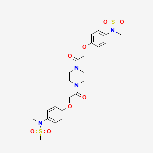 molecular formula C24H32N4O8S2 B11484608 N,N'-{piperazine-1,4-diylbis[(2-oxoethane-2,1-diyl)oxy-4,1-phenylene]}bis(N-methylmethanesulfonamide) 