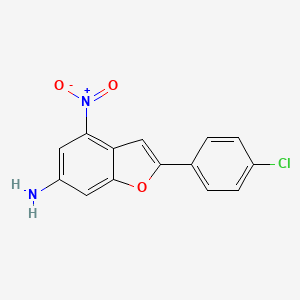 molecular formula C14H9ClN2O3 B11484668 2-(4-Chlorophenyl)-4-nitro-1-benzofuran-6-amine 