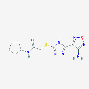 molecular formula C12H17N7O2S B11484671 2-{[5-(4-amino-1,2,5-oxadiazol-3-yl)-4-methyl-4H-1,2,4-triazol-3-yl]sulfanyl}-N-cyclopentylacetamide 