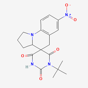 molecular formula C19H22N4O5 B11484676 1-(tert-butyl)-7'-nitro-2',3',3a',5'-tetrahydro-1H,1'H-spiro[pyrimidine-5,4'-pyrrolo[1,2-a]quinoline]-2,4,6(3H)-trione 