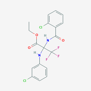 Ethyl 2-[(3-chlorophenyl)amino]-2-[(2-chlorophenyl)formamido]-3,3,3-trifluoropropanoate