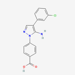 4-[5-amino-4-(3-chlorophenyl)-1H-pyrazol-1-yl]benzoic acid