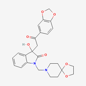 3-[2-(1,3-benzodioxol-5-yl)-2-oxoethyl]-1-(1,4-dioxa-8-azaspiro[4.5]dec-8-ylmethyl)-3-hydroxy-1,3-dihydro-2H-indol-2-one