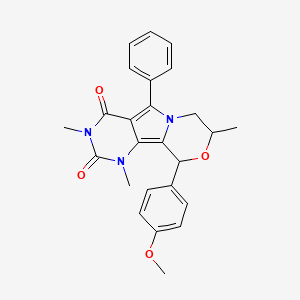 13-(4-methoxyphenyl)-3,5,11-trimethyl-8-phenyl-12-oxa-3,5,9-triazatricyclo[7.4.0.02,7]trideca-1,7-diene-4,6-dione