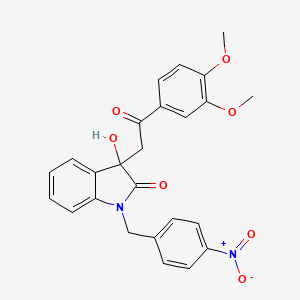 molecular formula C25H22N2O7 B11484771 3-[2-(3,4-dimethoxyphenyl)-2-oxoethyl]-3-hydroxy-1-(4-nitrobenzyl)-1,3-dihydro-2H-indol-2-one 