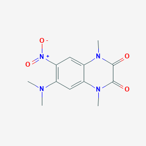 molecular formula C12H14N4O4 B11484779 6-(Dimethylamino)-1,4-dimethyl-7-nitro-1,4-dihydroquinoxaline-2,3-dione 