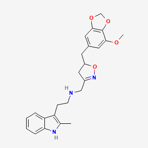 N-({5-[(7-methoxy-1,3-benzodioxol-5-yl)methyl]-4,5-dihydro-1,2-oxazol-3-yl}methyl)-2-(2-methyl-1H-indol-3-yl)ethanamine