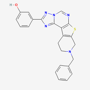 3-(13-benzyl-10-thia-3,5,6,8,13-pentazatetracyclo[7.7.0.02,6.011,16]hexadeca-1(9),2,4,7,11(16)-pentaen-4-yl)phenol