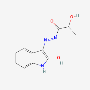 2-hydroxy-N'-[(3Z)-2-oxo-1,2-dihydro-3H-indol-3-ylidene]propanehydrazide