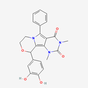 13-(3,4-dihydroxyphenyl)-3,5-dimethyl-8-phenyl-12-oxa-3,5,9-triazatricyclo[7.4.0.02,7]trideca-1,7-diene-4,6-dione