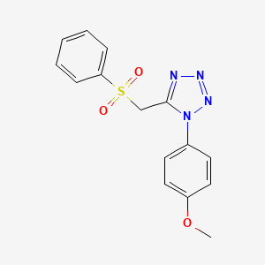 molecular formula C15H14N4O3S B11484873 1-(4-methoxyphenyl)-5-[(phenylsulfonyl)methyl]-1H-tetrazole 