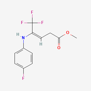 Methyl 5,5,5-trifluoro-4-(4-fluorophenylamino)pent-3-enoate