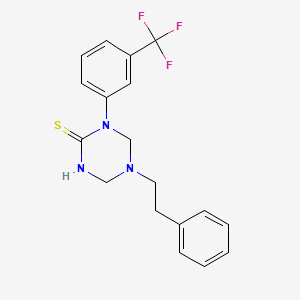 molecular formula C18H18F3N3S B11484881 5-(2-Phenylethyl)-1-[3-(trifluoromethyl)phenyl]-1,3,5-triazinane-2-thione 