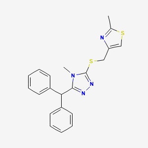 3-(diphenylmethyl)-4-methyl-5-{[(2-methyl-1,3-thiazol-4-yl)methyl]sulfanyl}-4H-1,2,4-triazole