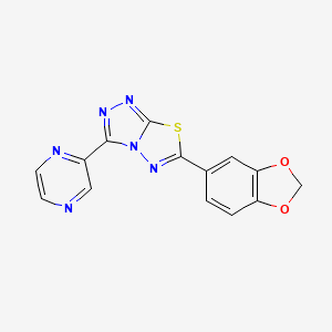 [1,2,4]Triazolo[3,4-b][1,3,4]thiadiazole, 6-(1,3-benzodioxol-5-yl)-3-(2-pyrazinyl)-