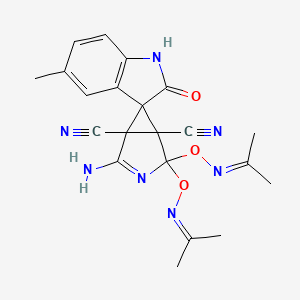 2-Amino-5'-methyl-2'-oxo-4,4-bis({[(propan-2-ylidene)amino]oxy})-1',2'-dihydro-3-azaspiro[bicyclo[3.1.0]hexane-6,3'-indol]-2-ene-1,5-dicarbonitrile