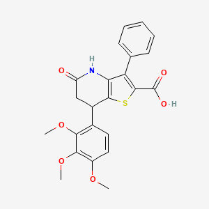 5-Oxo-3-phenyl-7-(2,3,4-trimethoxyphenyl)-4,5,6,7-tetrahydrothieno[3,2-b]pyridine-2-carboxylic acid