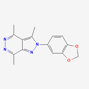 molecular formula C15H14N4O2 B11485014 2-(1,3-benzodioxol-5-yl)-3,4,7-trimethyl-2H-pyrazolo[3,4-d]pyridazine 