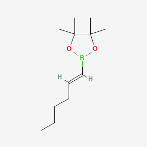 molecular formula C12H23BO2 B1148504 2-[(E)-hex-1-enyl]-4,4,5,5-tetramethyl-1,3,2-dioxaborolane CAS No. 126688-97-9
