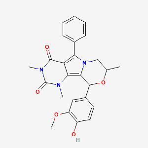 13-(4-hydroxy-3-methoxyphenyl)-3,5,11-trimethyl-8-phenyl-12-oxa-3,5,9-triazatricyclo[7.4.0.02,7]trideca-1,7-diene-4,6-dione