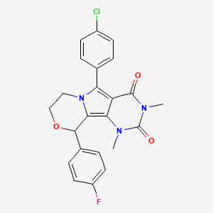 molecular formula C23H19ClFN3O3 B11485057 8-(4-chlorophenyl)-13-(4-fluorophenyl)-3,5-dimethyl-12-oxa-3,5,9-triazatricyclo[7.4.0.02,7]trideca-1,7-diene-4,6-dione 