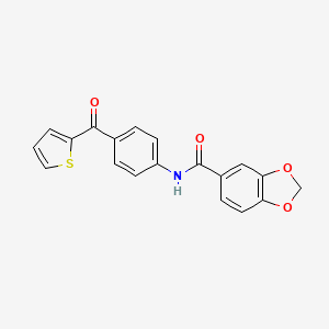 molecular formula C19H13NO4S B11485067 N-[4-(thiophen-2-ylcarbonyl)phenyl]-1,3-benzodioxole-5-carboxamide 