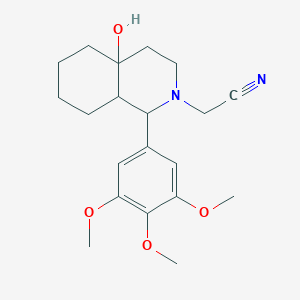 molecular formula C20H28N2O4 B11485129 [4a-hydroxy-1-(3,4,5-trimethoxyphenyl)octahydroisoquinolin-2(1H)-yl]acetonitrile 