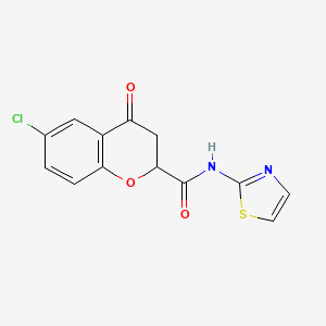 molecular formula C13H9ClN2O3S B11485134 6-chloro-4-oxo-N-(1,3-thiazol-2-yl)-2-chromanecarboxamide 