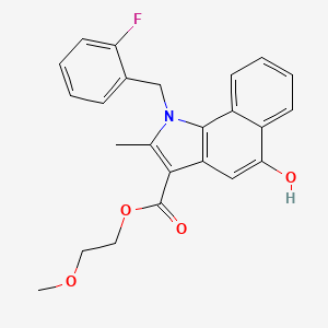 2-methoxyethyl 1-(2-fluorobenzyl)-5-hydroxy-2-methyl-1H-benzo[g]indole-3-carboxylate