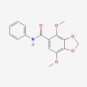 molecular formula C16H15NO5 B11485150 4,7-dimethoxy-N-phenyl-1,3-benzodioxole-5-carboxamide 