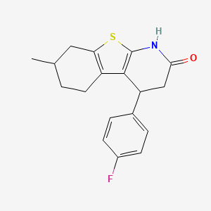 molecular formula C18H18FNOS B11485198 4-(4-fluorophenyl)-7-methyl-3,4,5,6,7,8-hexahydro[1]benzothieno[2,3-b]pyridin-2(1H)-one 