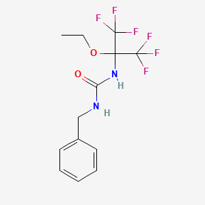 molecular formula C13H14F6N2O2 B11485200 1-Benzyl-3-(2-ethoxy-1,1,1,3,3,3-hexafluoropropan-2-yl)urea 