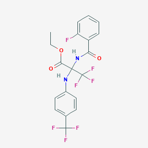 molecular formula C19H15F7N2O3 B11485210 ethyl 3,3,3-trifluoro-N-[(2-fluorophenyl)carbonyl]-2-{[4-(trifluoromethyl)phenyl]amino}alaninate 