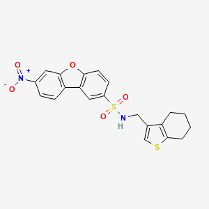 7-nitro-N-(4,5,6,7-tetrahydro-1-benzothiophen-3-ylmethyl)dibenzo[b,d]furan-2-sulfonamide