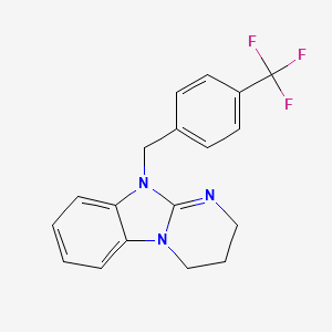 molecular formula C18H16F3N3 B11485221 10-[4-(Trifluoromethyl)benzyl]-2,3,4,10-tetrahydropyrimido[1,2-a]benzimidazole 