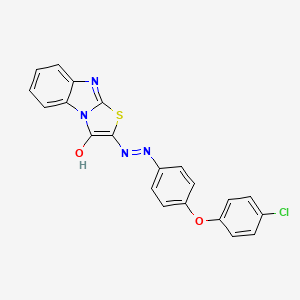 (2Z)-2-{2-[4-(4-chlorophenoxy)phenyl]hydrazinylidene}[1,3]thiazolo[3,2-a]benzimidazol-3(2H)-one