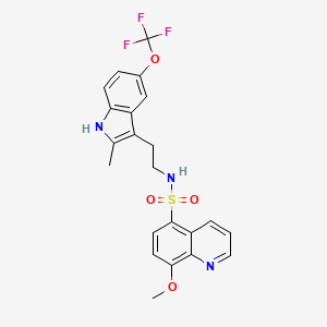 8-methoxy-N-{2-[2-methyl-5-(trifluoromethoxy)-1H-indol-3-yl]ethyl}quinoline-5-sulfonamide