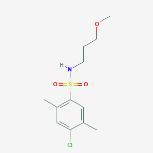 molecular formula C12H18ClNO3S B11485293 4-chloro-N-(3-methoxypropyl)-2,5-dimethylbenzenesulfonamide 