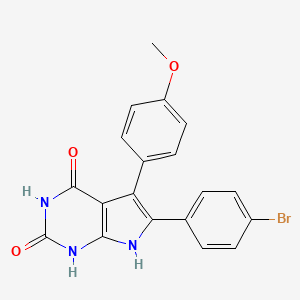 molecular formula C19H14BrN3O3 B11485296 6-(4-bromophenyl)-5-(4-methoxyphenyl)-1H-pyrrolo[2,3-d]pyrimidine-2,4(3H,7H)-dione 