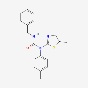 molecular formula C19H21N3OS B11485297 Urea, N-(4,5-dihydro-5-methyl-2-thiazolyl)-N-(4-methylphenyl)-N'-(phenylmethyl)- 