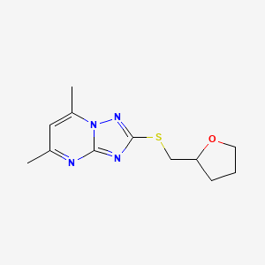 [1,2,4]Triazolo[1,5-a]pyrimidine, 5,7-dimethyl-2-[[(tetrahydro-2-furanyl)methyl]thio]-