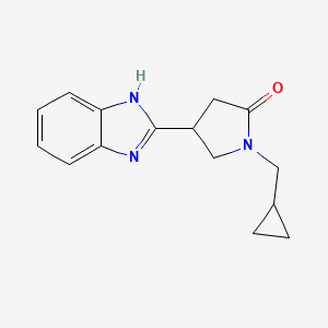 molecular formula C15H17N3O B11485306 4-(1H-benzimidazol-2-yl)-1-(cyclopropylmethyl)pyrrolidin-2-one 