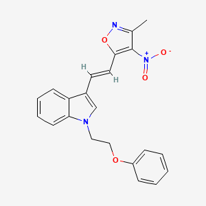 3-[(E)-2-(3-methyl-4-nitro-1,2-oxazol-5-yl)ethenyl]-1-(2-phenoxyethyl)-1H-indole