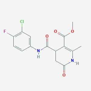 Methyl 4-[(3-chloro-4-fluorophenyl)carbamoyl]-2-methyl-6-oxo-1,4,5,6-tetrahydropyridine-3-carboxylate