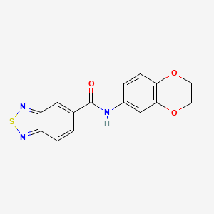 molecular formula C15H11N3O3S B11485346 N-(2,3-dihydro-1,4-benzodioxin-6-yl)-2,1,3-benzothiadiazole-5-carboxamide 